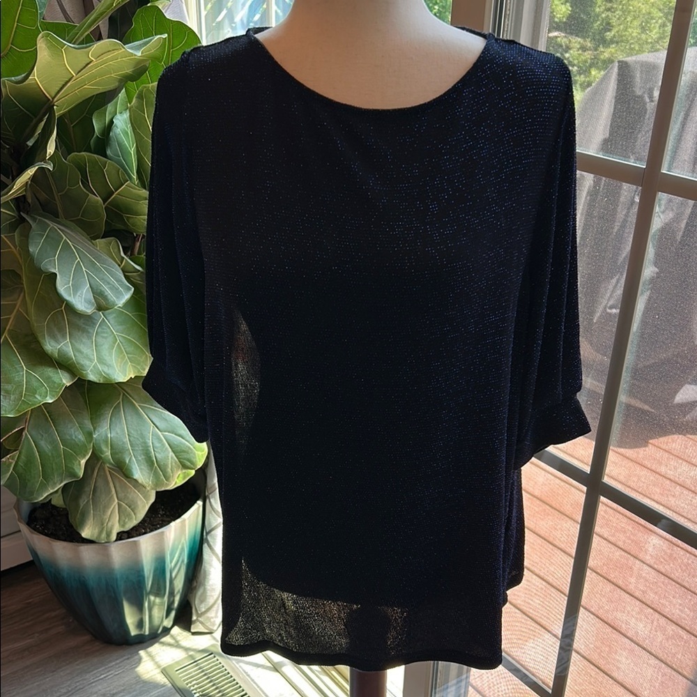 NEW Elegant Navy Blue Shimmer Top by H&M